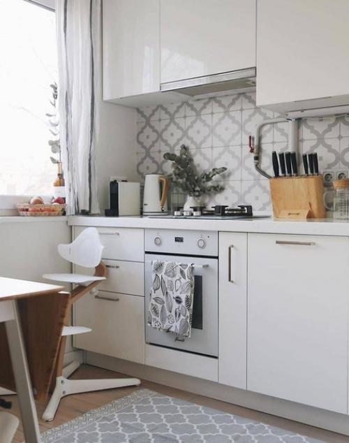 Небольшая кухня. В скандинавском стиле.