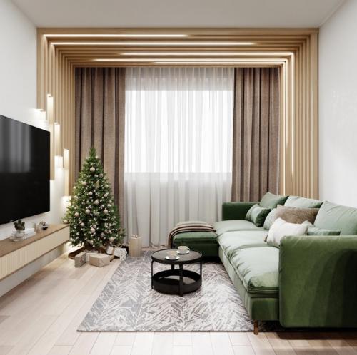 Просторная квартира. В светлых оттенках. 01