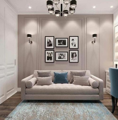 Интерьер гостиной. В нежных и светлых оттенках. 04