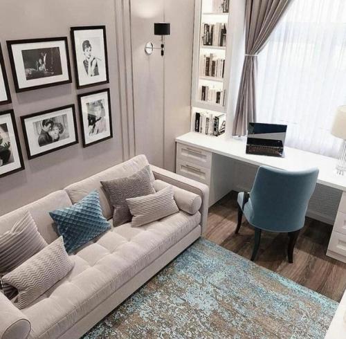 Интерьер гостиной. В нежных и светлых оттенках. 02