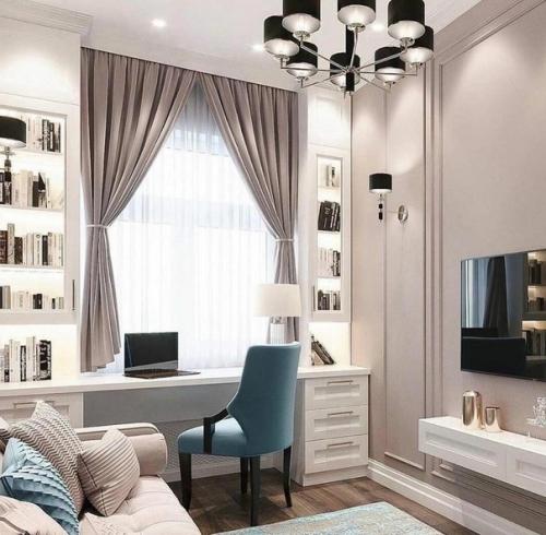 Интерьер гостиной. В нежных и светлых оттенках.