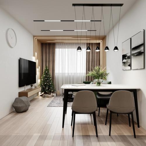 Просторная квартира. В светлых оттенках.