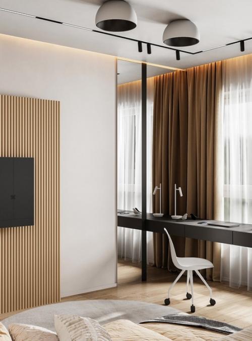 Современная спальня. С рабочим местом. 03