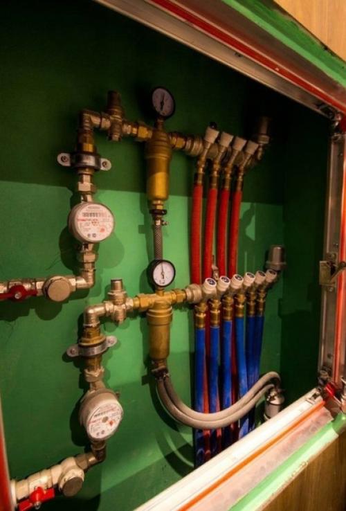 Интересное оформление ванной комнаты. 07