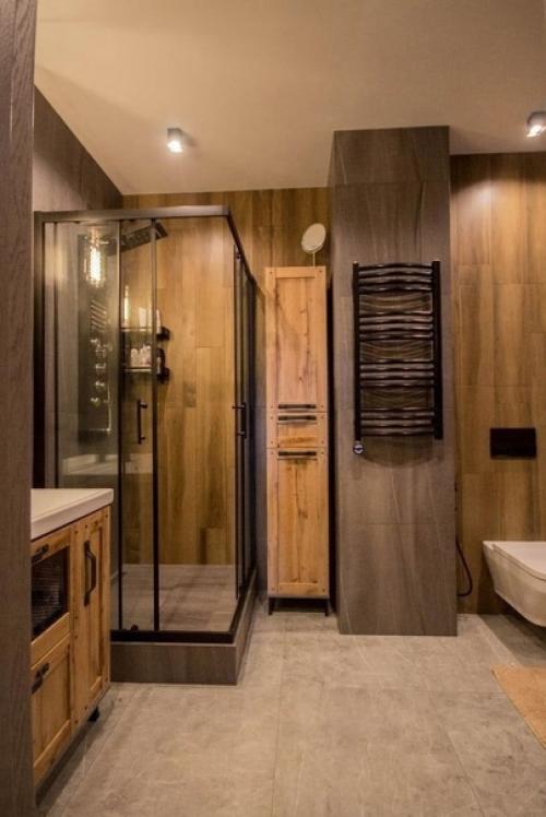 Интересное оформление ванной комнаты. 04