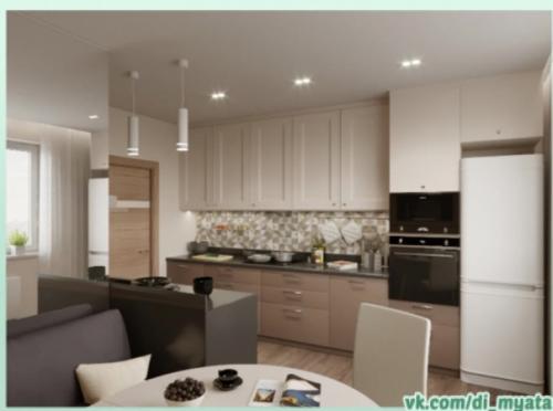 Интерьер просторной кухни. 03