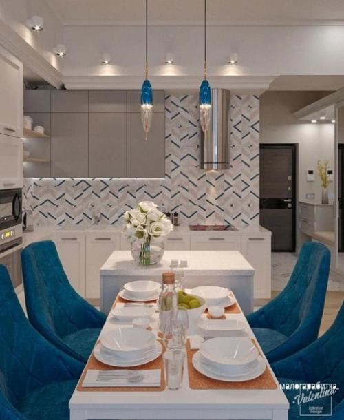 Интерьер квартиры. Основной цвет - белый. 06