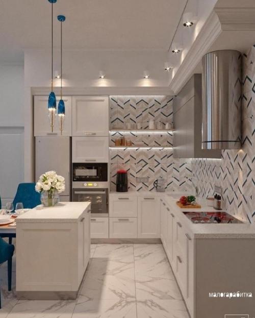 Интерьер квартиры. Основной цвет - белый. 05