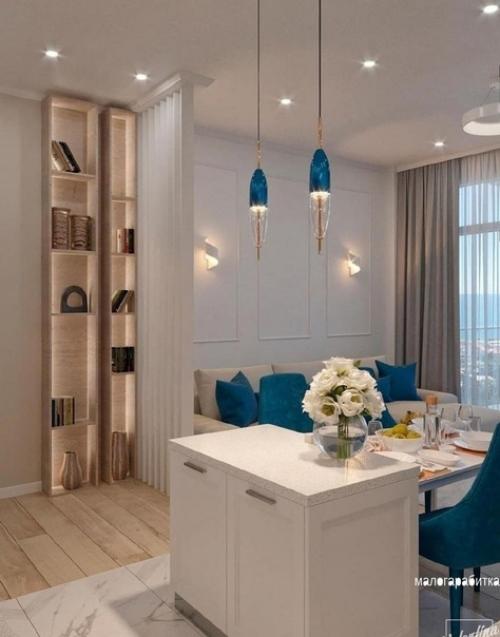 Интерьер квартиры. Основной цвет - белый. 04