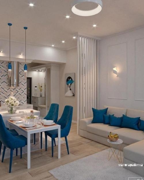 Интерьер квартиры. Основной цвет - белый. 03