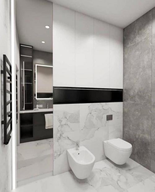 Современный интерьер. В сочетании белого и серого цветов. 08