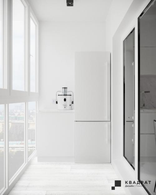 Дизайн балкона. Балкон в стиле минимализм выполнен. 01