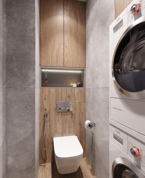 Небольшой санузел. Современный. 02