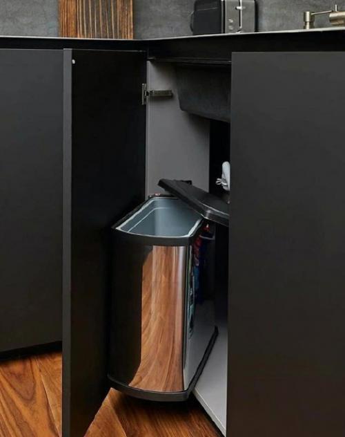 Современная кухня. В тёмном оттенке. 08