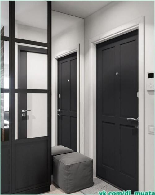 Интересный интерьер. В тёмных оттенках. 04