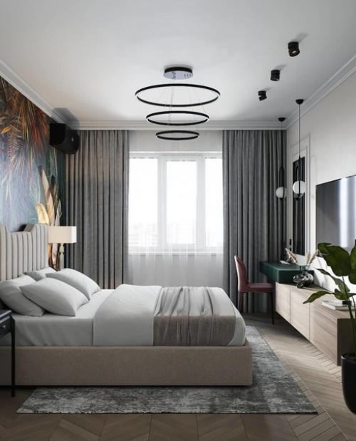 Интерьер красивой спальни.