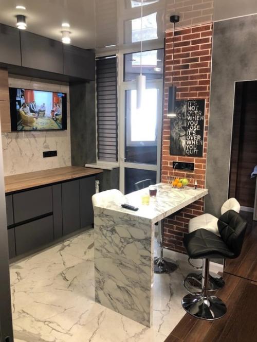 Красивая кухня.
В стиле лофт.
