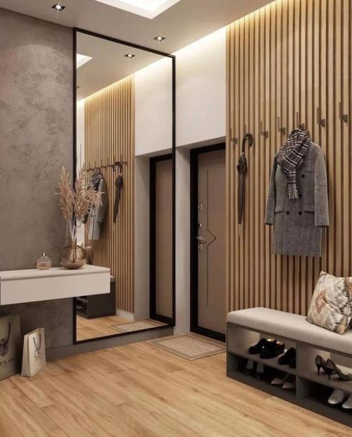 Просторная прихожая. В современном стиле.