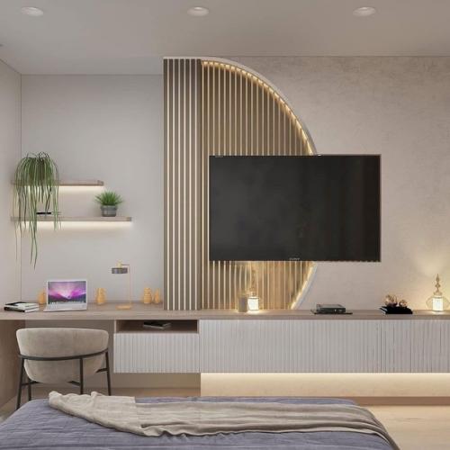 Мы очень акцентную стену в спальне хотели. 02