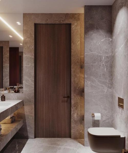 Шикарное оформление. Просторной ванной комнаты. 08