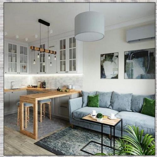 Красивая гостиная. Объединенная с кухней. 02