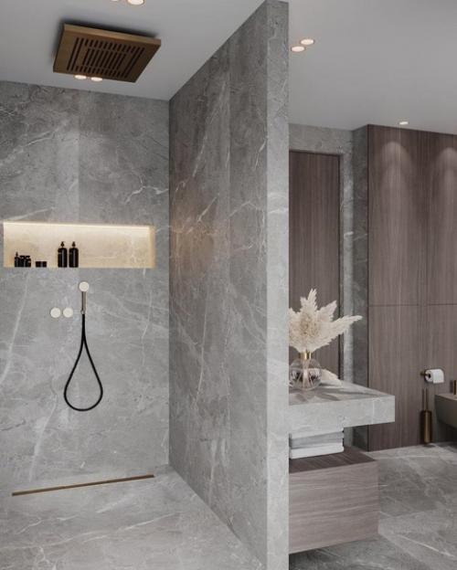 Шикарное оформление. Просторной ванной комнаты. 07