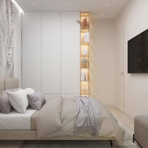 Мы очень акцентную стену в спальне хотели. 08