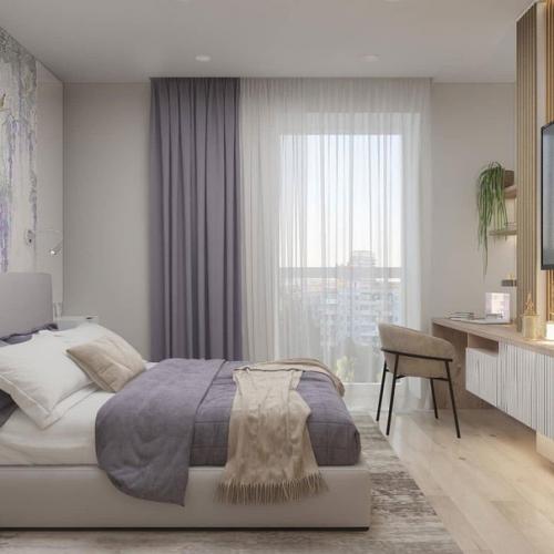 Мы очень акцентную стену в спальне хотели. 01