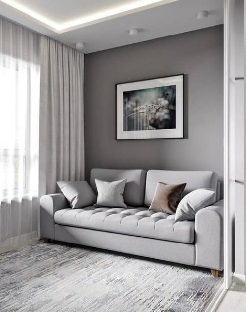 Дизайн интерьера. В светло-сером оттенке.