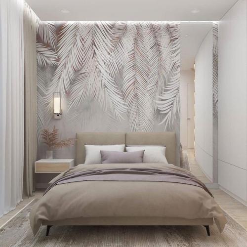 Мы очень акцентную стену в спальне хотели. 09