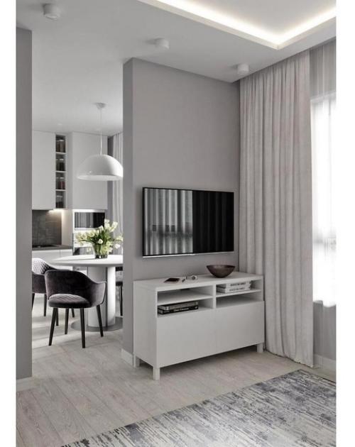 Дизайн интерьера. В светло-сером оттенке. 05