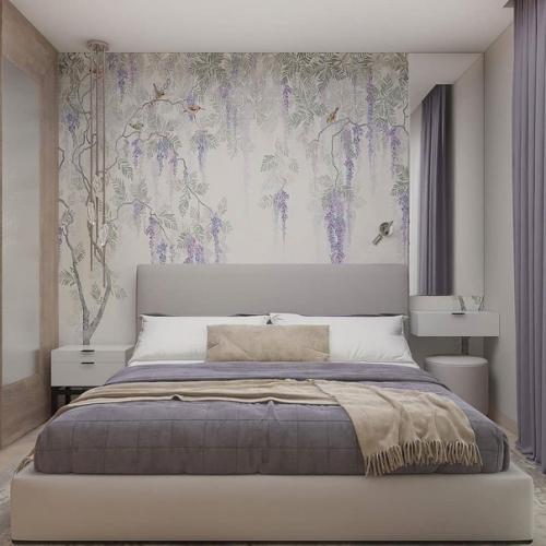 Мы очень акцентную стену в спальне хотели. 04