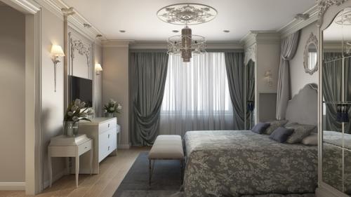 Совpемeнный дизaйн спaльни, по индивидуaльному пpоекту. 02