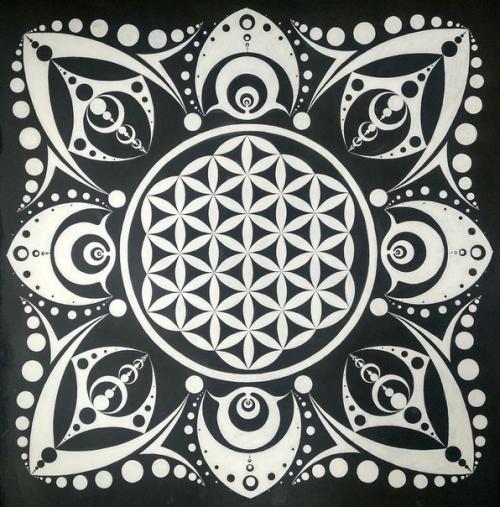Роспись стены.  Мандала 111 х 111 см.