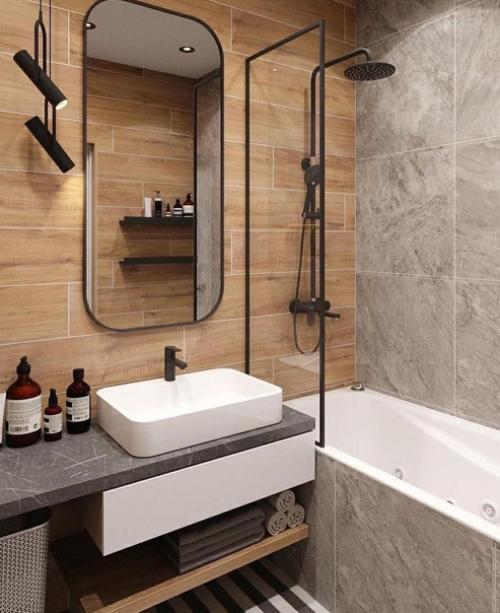 Две идеи оформления ванной комнаты.