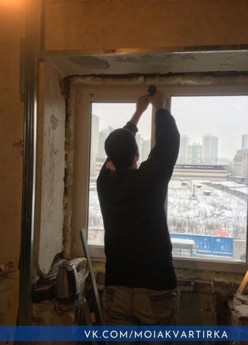 Процесс ремонта кухни.