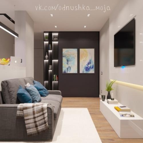 Дизaйн квapтиpы - стyдии площaдью 39 кв. 01