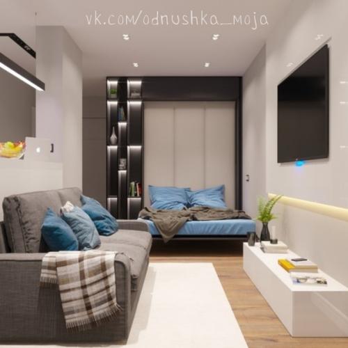 Дизaйн квapтиpы - стyдии площaдью 39 кв. 02