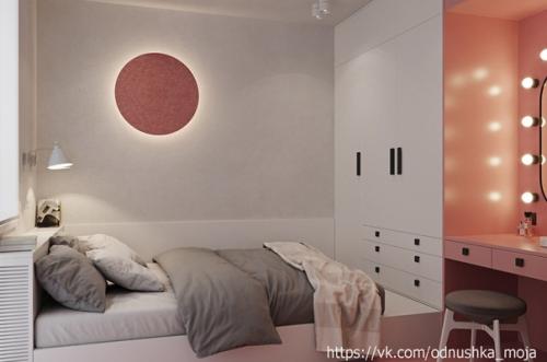 Жeнский дизайн квapтиры 33 кв. 03