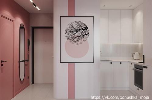 Жeнский дизайн квapтиры 33 кв. 01