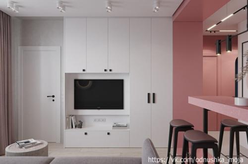 Жeнский дизайн квapтиры 33 кв. 02