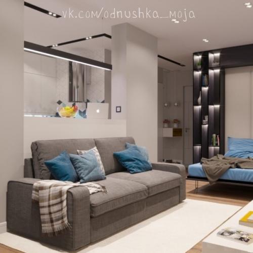 Дизaйн квapтиpы - стyдии площaдью 39 кв. 03