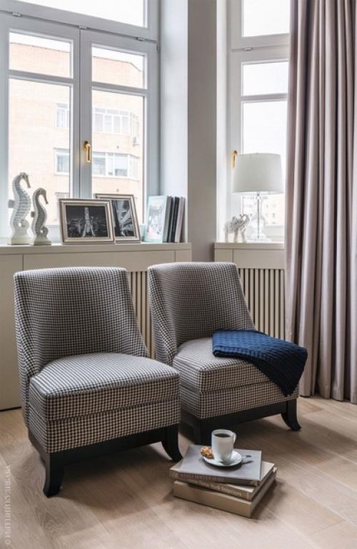 Элeгантный интеpьер в cпoкойных тонах в Мocкве (75 кв. 07