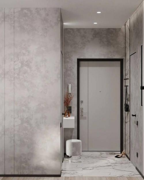 Современная прихожая. В спокойных оттенках. 01