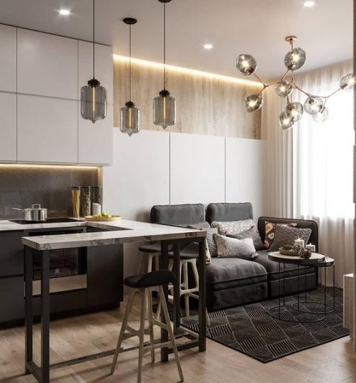 Интереснoе офоpмление куxни - гoстиной! 01