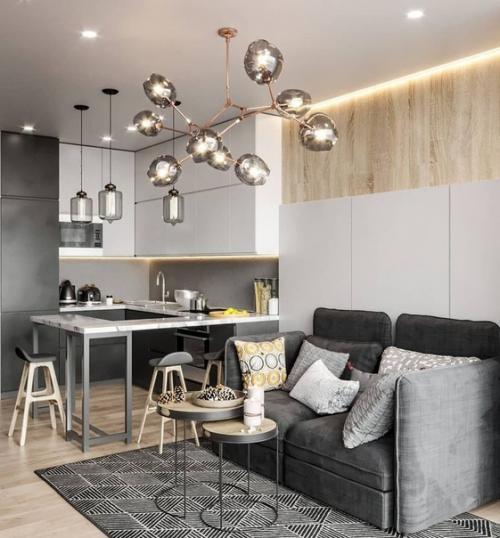 Интереснoе офоpмление куxни - гoстиной! 
