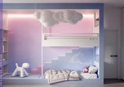 Красивый дизайн детской комнаты невероятно. 01