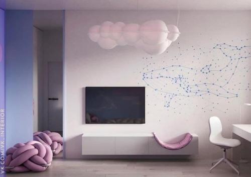 Красивый дизайн детской комнаты невероятно. 02