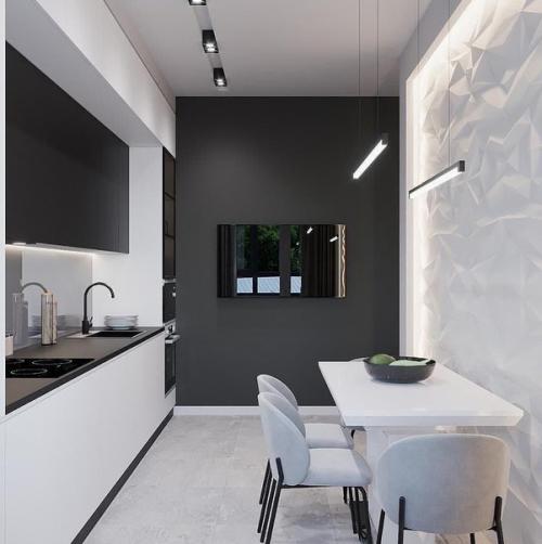 Современная кухня. Основной цвет - белый. 02