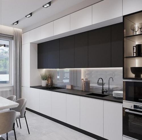 Современная кухня. Основной цвет - белый.